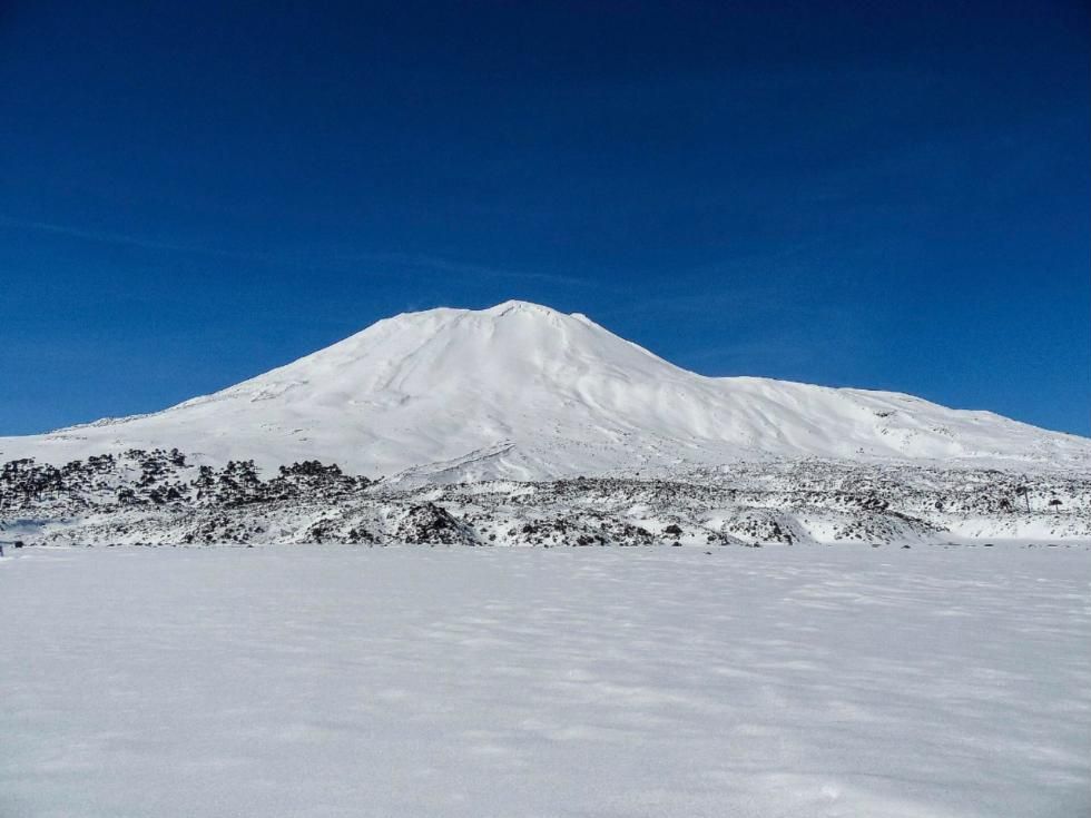 Volcán nevado en Malalcahuello
