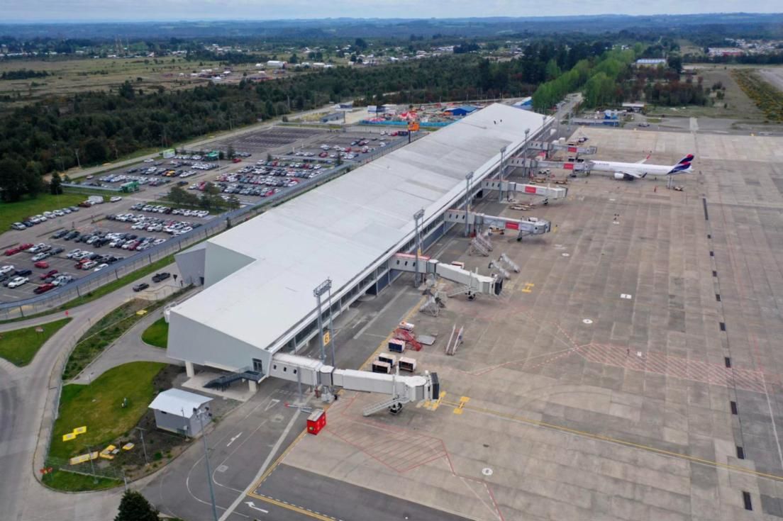 Vista aérea del aeropuerto El Tepual